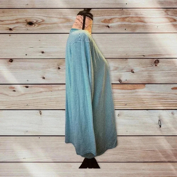 JUST MY SIZE 3X TEALS WITH STRIPES SHIRT - Picture 4 of 4